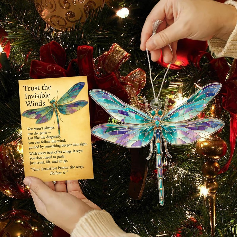 HONOCOOLS Store Dragonfly Suncatcher Ornament with Story Card, Dragon Fly Gifts for Women, Dragonfly Christmas Ornament, Gift Exchange Idea for Coworkers/Friends/Team (Sun-72) - Image 3